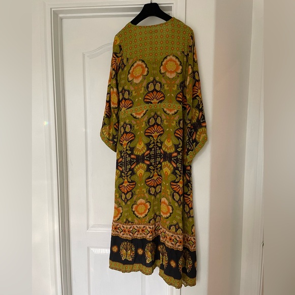 NINE LIVES BAZAAR EMPIRE DRESS COYOTE boho floral print Maxi Dress NWT XXL - Picture 13 of 15